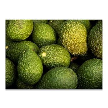 Imagem de Impressão em tela de abacate áspero de frutas frescas e cenário real – Arte de parede vibrante para decoração de cozinha e sala de estar 50 x 70 cm sem moldura