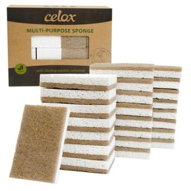 Imagem de Esponja de limpeza CELOX, fibra de coco, biodegradável, pacote com 24