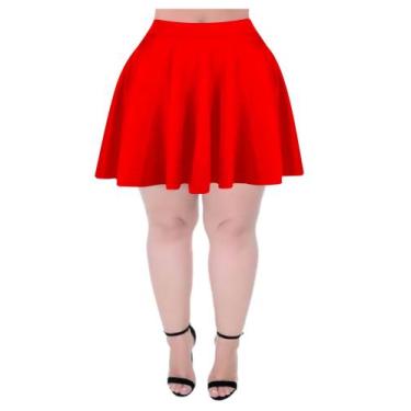 Imagem de Saia Rodada Godê Roupa feminina - topbrasil , Vermelho, P
