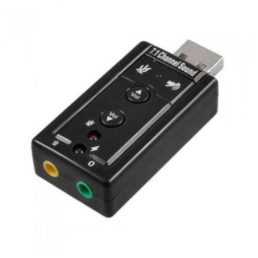Imagem de Placa de Som USB 7.1 Canais Virtuais Adaptador Com Entrada Para Microf