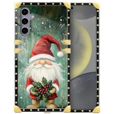 Imagem de DAIZAG Compatível com Samsung Galaxy S24/S25, Papai Noel de Natal com decoração dourada de frutas capa protetora de TPU macio antiarranhões para Samsung Galaxy S24/S25