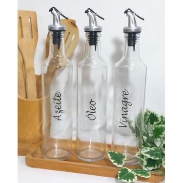 Imagem de Galheteiro 525ml, Azeite, Vinagre e Óleo com bico dosador plástico - A