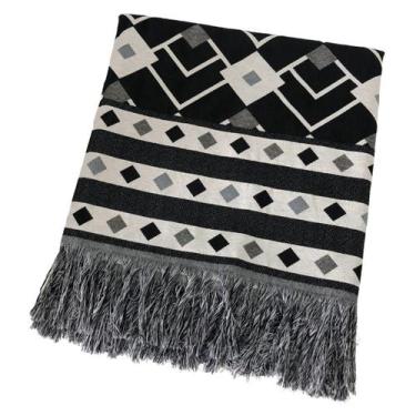 Imagem de Xale Manta para Sofá Decorativa Luxo Dupla Face Jacquard 1,70x1,40m Vá