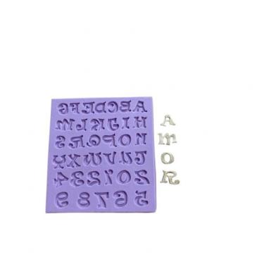 Imagem de Molde de silicone alfabeto pra decorar f62 - Confeitaria dos moldes
