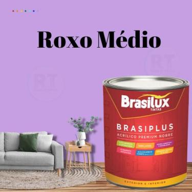 Imagem de Tinta de Parede Semi Brilho Roxo 800ml Brasiplus Acrilica Lavável. - B