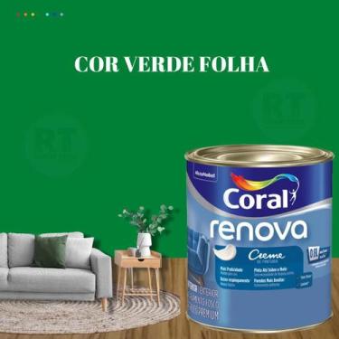 Imagem de Tinta Parede Verde Alecrim Acrílica Fosca Coral Renova 800ml, VERDE FO
