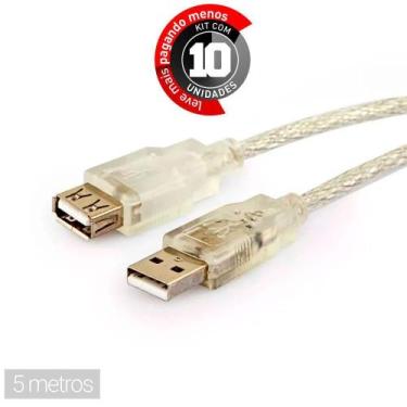 Imagem de Cabo Usb Macho Femea - 5 Metros - Kit 10 - Cirilo Cabos