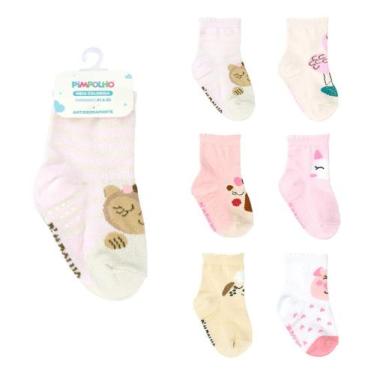 Imagem de Kit 6 Pares Meia Infantil Menina Pimpolho Tam. 21-25,  Kit - 2 (1630)