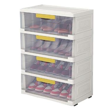 Imagem de Organizador de sapatos empilhável de plástico espesso para armário de sapatos independente para armário corredor quarto