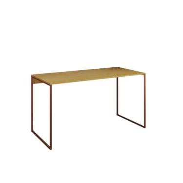 Imagem de Mesa Escrivaninha Para Escritório Industrial Grécia Base Ferro Tampo de 120x53cm em Madeira(COBRE/CANELA)