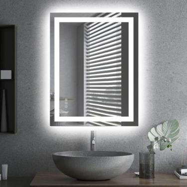 Imagem de Espelho LED para banheiro Amorho 28 x 36 cm com antiembaçante e memóri