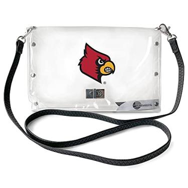 Imagem de Littlearth Bolsa envelope feminina NCAA Louisville Cardinals para estádio transparente com alça preta e logotipo do time, cor do time, tamanho único