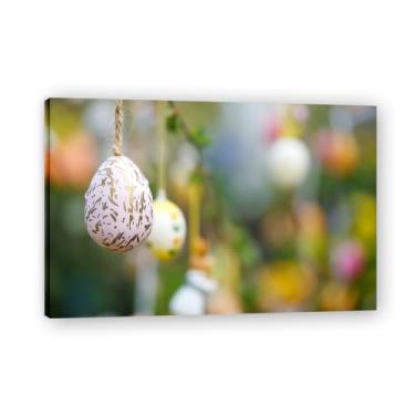 Imagem de Ovo de Páscoa Impressão em tela fotorrealista do lago da montanha – Arte de parede de natureza serena para decoração de casa 30 x 45 cm emoldurada
