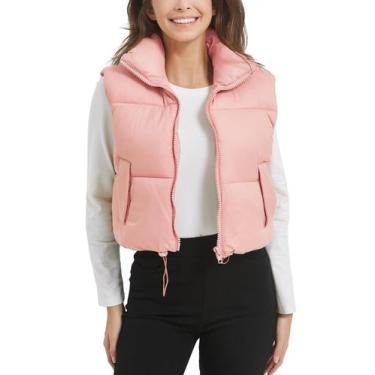 Imagem de Colete acolchoado feminino Flygo, leve, de inverno, rosa, XXL