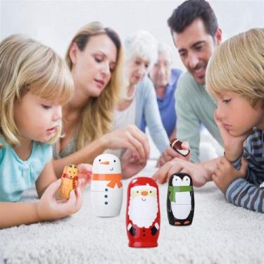 Imagem de Bonecas de Ninho de Natal Conjunto de 6 Papai Noel Matryoshka Dol - HU