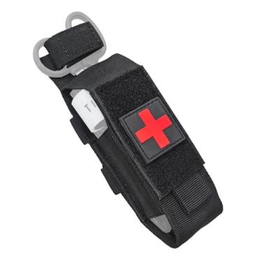 Imagem de BESWON Suporte tático de torniquete, bolsa de torniquete Molle, coldre para tesouras médicas para cinto de serviço, acessórios de transporte de colete, organizador de bolsa de ferramentas pequena ao