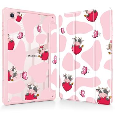 Imagem de Mektron Capa para Samsung Galaxy Tab S6 Lite 10,4 polegadas 2024/2022/2020 com suporte para caneta S, visualização em vários ângulos com capa à prova de choque, capa transparente + suporte de três