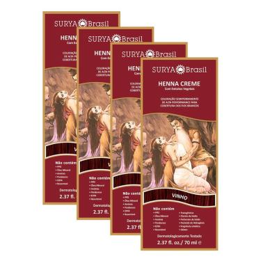 Imagem de Henna Creme Surya Brasil Vinho | Kit com quatro unidades