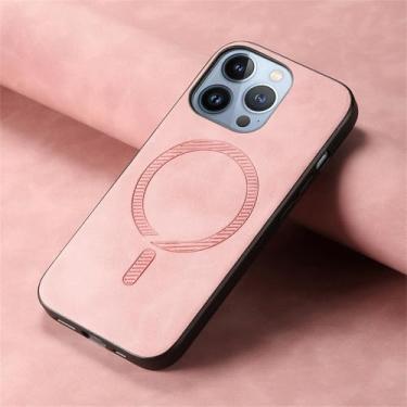 Imagem de HJZSZX Para iPhone 7Plus (8 Plus) Capa de telefone magnética de couro PU Capa protetora à prova de choque (para iPhone 7Plus (8 Plus)/rosa)