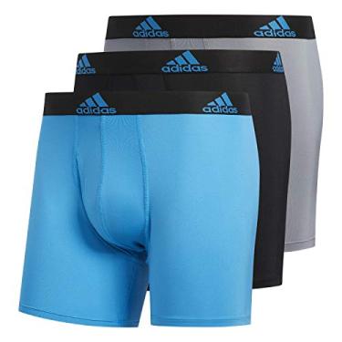 Imagem de Cueca boxer masculina Adidas Performance (pacote com 3), Blue/Black/Grey, Small