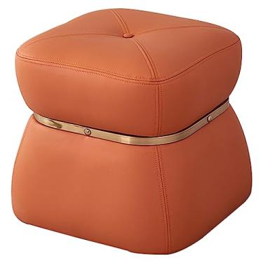 Imagem de Banqueta de armazenamento Banqueta estofada para pés, moderna, quadrada, otomana, descanso para os pés, material de pele de silicone, mesa lateral, banquinho para quarto, sala de estar, entrada, escri