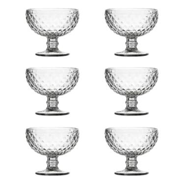 Imagem de Conjunto 6 Taças de Sobremesa Bico de Abacaxi em Vidro 300ml – Taça Clássica Elegante para Sorvetes, Mousses, Frutas e Pavês