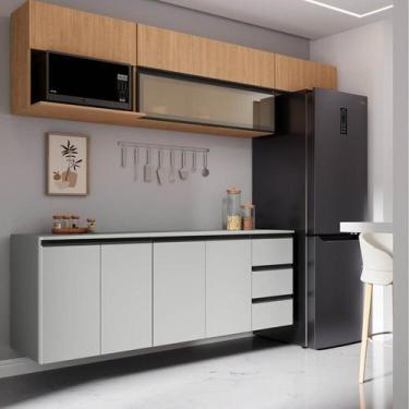 Imagem de Cozinha Modulada 6 Peças 4 Aéreos 2 Balcões Nara CabeCasa MadeiraOrigi