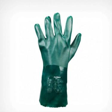 Imagem de Luva De Pvc Forrada Palma Aspera 35cm - plastcor, 35cm