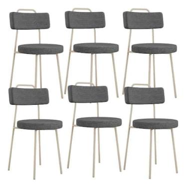 Imagem de Kit 06 Cadeiras Decorativas Estofada Sala Jantar Barcelona Arena L02 L