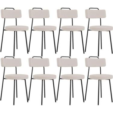 Imagem de Kit 08 Cadeiras Decorativas Estofada Para Sala De Jantar Barcelona L02