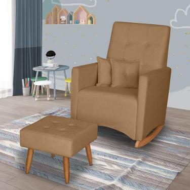 Imagem de Poltrona de amamentação balanço ana com puff bouclê - Ifa Deccor, OCRÊ