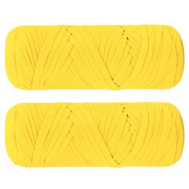 Imagem de Maxee Pacote com 2 fios de camiseta premium (200 g/75 m cada), linha de fita macia para crochê e tricô - cor intensa e fácil de cuidar