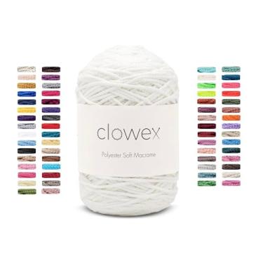 Imagem de Clowex Cordão de macramê macio de poliéster 2,5-3 mm, 190 jardas x 1/9 inc corda de poliéster turco, fio de macramê trançado para artesanato DIY, gancho de plantas, pendurar na parede, bolsa de