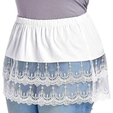 Imagem de Saia íntima de renda meio deslizante Vanrose Jan Modest Woman branca 4