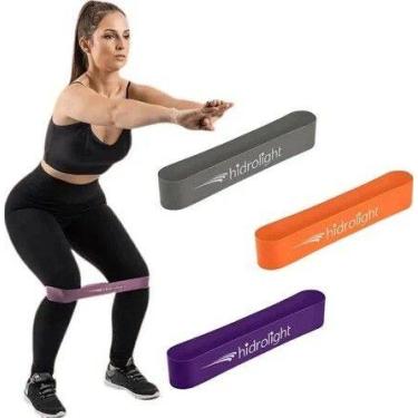 Imagem de Kit 3 Faixa Elástica Super Mini Band Leve, Medio, Forte Treino Exercíc