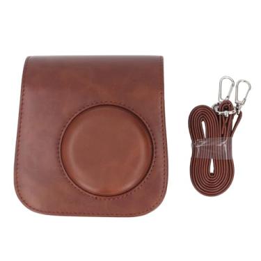 Imagem de Capa protetora para câmera instantânea, bolsa de couro PU com alça ajustável, retrô, à prova de chuva, bolsa de armazenamento para câmera Mini SE 7 Plus (marrom)
