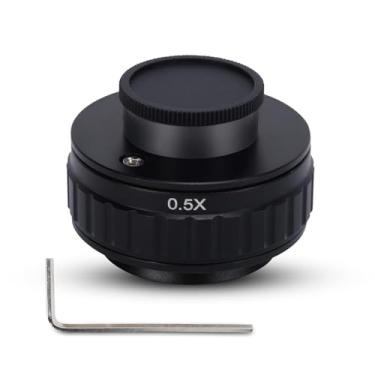 Imagem de Lente adaptador de montagem 0,5 x C, adaptador de microscópio trinocular tubo de microscópio estéreo com foco de 38 mm para câmera digital CX porta fotográfica estéreo série T490 microscópios