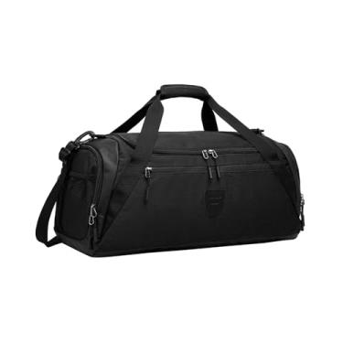 Imagem de oshhni Bolsa de ginástica Bolsa de mão à prova d'água com alça de ombro Bolsa de mão para pernoite Bolsa de fim de semana para homens Mulheres Natação Viagem, Preto