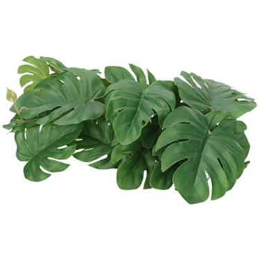 Imagem de YOUTHINK Planta Artificial de Folha de Tartaruga Decoração de Simulação de Folha de Tartaruga, de Palmeira de Plástico, Aquário Versátil e Planta de Terrário para Répteis