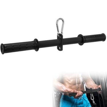 Imagem de Acessório de cabo de barra reta de 42 cm, barra reta LAT para academia em casa, cabo de barra de puxar para baixo, acessório de máquina para treinamento de costas, barra tríceps, bíceps, rotação total