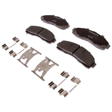 Imagem de ACDelco Conjunto de pastilhas de freio a disco dianteiro de cerâmica prata 14D652CHF1 com molas e clipes