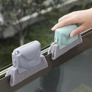 Imagem de Limpador Janela Escova Limpeza Cantos Multiuso Janelas Cozinha Fogão Limpa Canto Casa Microfibra (2)