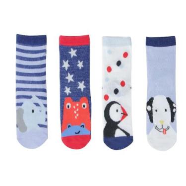 Imagem de Kit com 12 Pares de Meias Cano Longo Algodão Infantil Menino - Peniel 