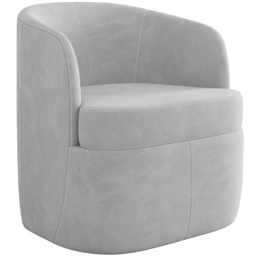Imagem de Poltrona Decorativa Giratória Para Sala De Estar Siena K01 Veludo Cinza - Lyam Decor