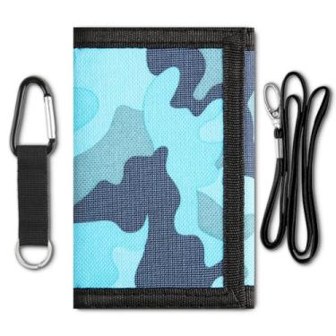 Imagem de Carteira infantil para meninos com cordão, carteira para meninos para crianças de 4 a 5 a 6 a 7 a 8 a 9 a 10 a 12 anos, carteiras para jovens com alça, carteiras infantis de gola tripla para presente