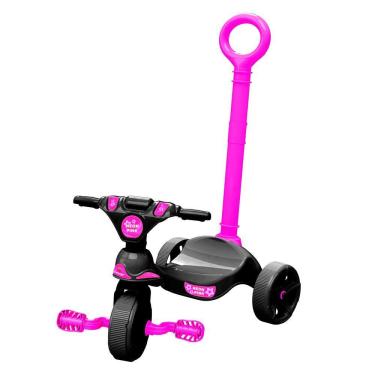 Imagem de Triciclo Infantil Black Racer Pink Com Empurrador Xalingo