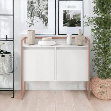 Imagem de Aparador Compacto Metalic Branco Cobre