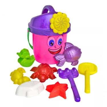 Imagem de Baldinho De Praia Areia Regador Moldes Div 9 Pç Rei Do Balde