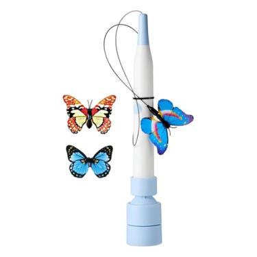Imagem de Bothyi Brinquedo Elétrico Interativo para Gatos, Portátil, em Formato de Borboleta, Ideal para Gatos Domésticos que Gostam de Perseguir, com Base Ajustável