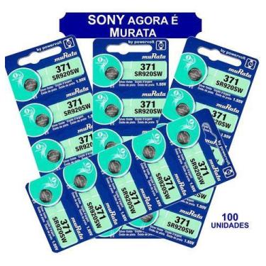 Imagem de 100 Baterias Sony 371 Sr920sw 1.55v Relógio Original